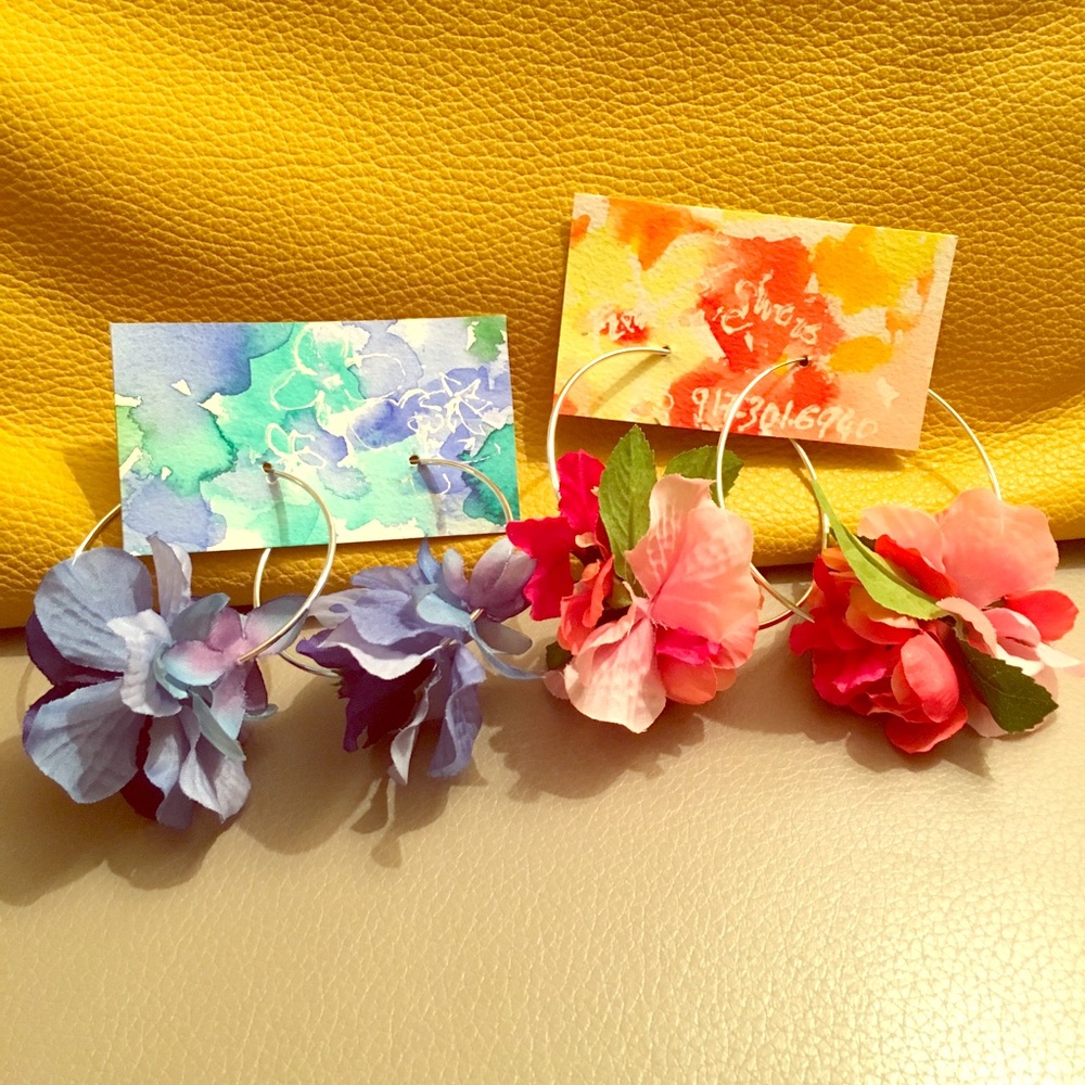 Handcrafted silk flower hoops